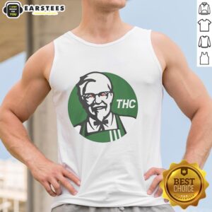 Funny tank top featuring the Awesome KFC x THC logo, perfect for casual wear and unique style.