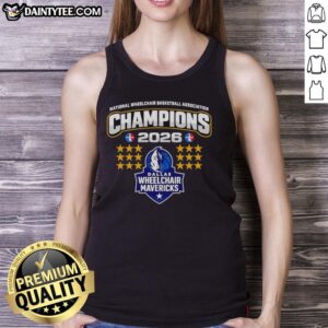 2026 Dallas Mavericks wheelchair basketball champions tank top showcasing team pride in the National Wheelchair Basketball Association.
