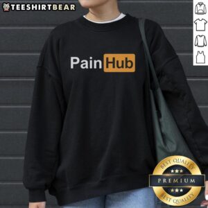 Hot Painhub logo parody sweatshirt featuring a humorous design, perfect for fans of playful and trendy fashion.