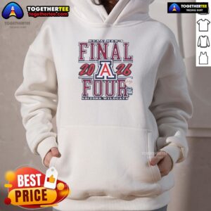 Official 2026 NCAA Men's Final Four Arizona Wildcats Basketball Graphic Hoodie featuring team colors and logo design.