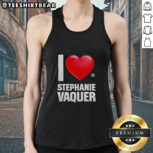 Hot Stephanie Vaquer in a stylish 'I Love' tank top, showcasing her fashion sense and vibrant personality.