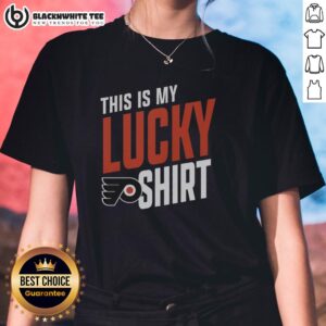 Nice Philadelphia Flyers This Is My Lucky Ladies Tee featuring team colors and logo, perfect for female fans.