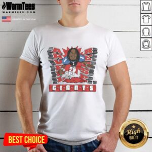 Awesome New York Giants Arvell Reese T-Shirt featuring bold team colors and logo, perfect for fans and game day wear.
