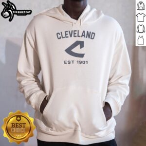 Alt Text: Premium Cleveland Guardians Cooperstown Duster Hoodie in navy, featuring team logo and stylish design for fans.