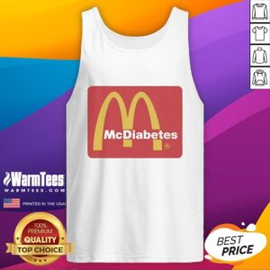 Awesome McDiabetes McDonald's Golden Arches logo tank top, perfect for fast food lovers and casual summer wear.