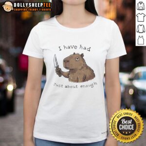 Awesome capybara graphic on a ladies tee, perfect for animal lovers and casual fashion enthusiasts.