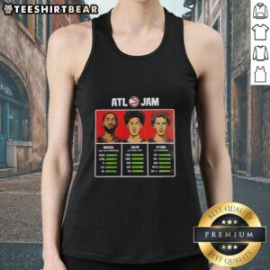 Original Atlanta Hawks Nickeil, Jalen, and Dyson ATL Jam tank top featuring vibrant team colors and stylish design.
