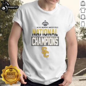 USC 2026 Women's Water Polo National Champions T-Shirt design featuring team colors and logo for fans and supporters.