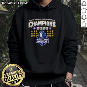 2026 Dallas Mavericks National Wheelchair Basketball Association Champions hoodie, featuring vibrant team colors and logo.