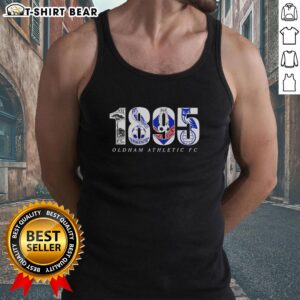 Good Oldham Adult FC 1895 logo on a stylish tank top, perfect for fans of vintage football apparel.