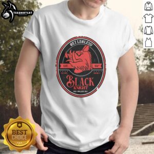 Nice Get Legless Black Knight Old English Ale T-Shirt featuring a bold graphic design for ale enthusiasts.
