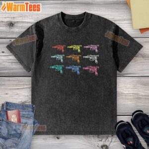 Colorful washed t-shirt featuring a vibrant Good Warhol Blasters design, perfect for casual wear and art enthusiasts.