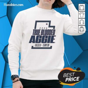 Alt Text: Original Usu Men's Basketball True Blooded Aggie Sweatshirt featuring bold graphics and comfortable fit for fans.