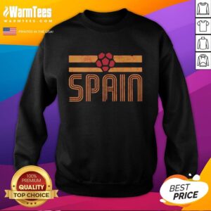 Original Spain Retro Stripe World Cup Football Sweatshirt featuring vibrant colors and classic design for fans.