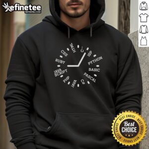 Official Programmer Clock Hoodie featuring a stylish graphic, perfect for tech enthusiasts and coding lovers.