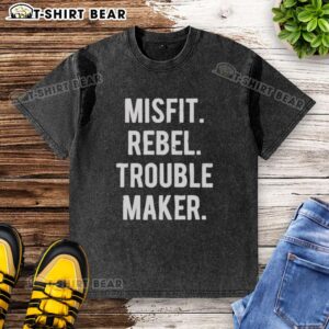 Good Misfit Rebel Trouble Maker Washed T-Shirt in soft fabric, featuring a stylish graphic print and relaxed fit.