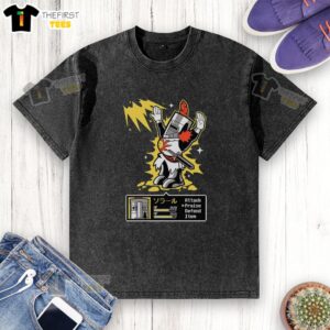 Pretty Solar Man in a 'Praise The Sun' RPG washed t-shirt, showcasing a vibrant design perfect for gaming enthusiasts.