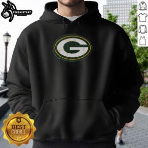Alt Text: Good Green Bay Packers Rivet Logo Hoodie featuring a bold Packers logo on a stylish green background.