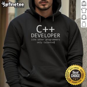 Official C Developer hoodie showcasing talent, perfect for programmers who appreciate coding and stylish apparel.