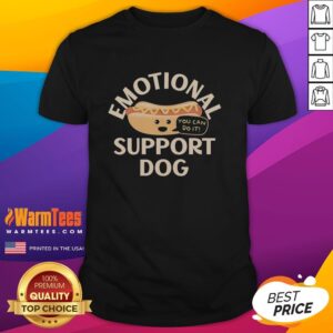 Good Emotional Support Dog Hot Dog T-Shirt featuring a playful hot dog design, perfect for pet lovers and emotional support pets.