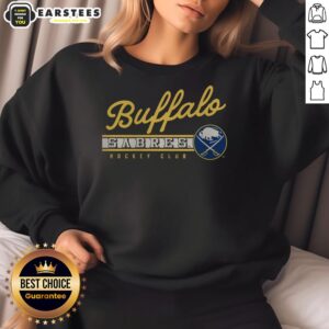 Women's Buffalo Sabres Hockey Club sweatshirt showcasing local pride with team colors and logo.