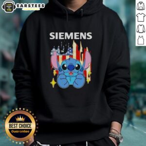 Cute Stitch-like Siemens USA Flag Hoodie featuring vibrant colors and unique design, perfect for casual wear.