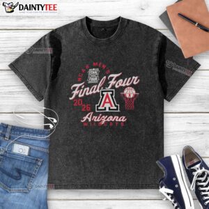 Awesome Arizona Wildcats NCAA Men's Final Four 2026 washed t-shirt featuring bold team graphics and a comfortable fit.
