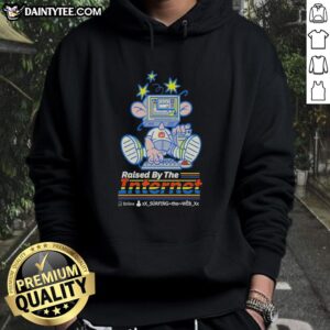 Alt Text: Cartoon character 'Nice' from 'Raised By The Internet' wearing a hoodie and using an old computer, showcasing nostalgia.