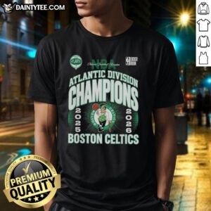 Awesome Boston Celtics 2026 NBA Atlantic Division Champions T-Shirt featuring team logo and vibrant green design.