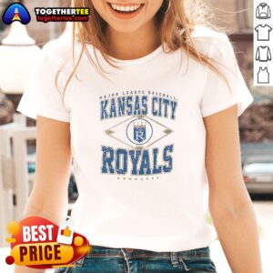 Alt Text: Official Kansas City Royals Major League Baseball Cooperstown Diamond Ladies Tee featuring team logo and stylish design.