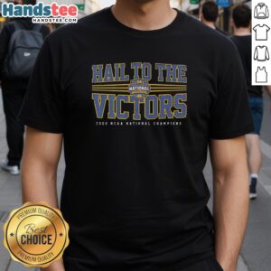 Vintage Hot Michigan Wolverines MBB 2026 National Champions T-Shirt featuring 'Hail to the Victors' design.