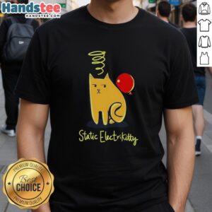 Official Cat Balloon Static Electricity T-Shirt featuring a playful cat design with vibrant colors and fun graphics.