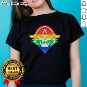 Milwaukee Admirals Pride Ladies Tee featuring a stylish skull design, perfect for fans celebrating team spirit.