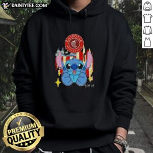 Alt Text: Cute Stitch-like Chipotle Mexican Grill USA flag hoodie design featuring vibrant colors and a stylish look.