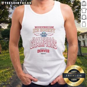 Awesome Denver Pioneers 2026 Frozen Four Champions tank top featuring vibrant team colors and logo design.