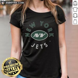 Good New York Jets Circle Ladies Tee featuring vibrant team colors and logo, perfect for female fans and game day attire.
