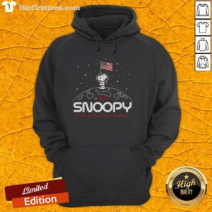 Pretty Snoopy hoodie featuring the first beagle on the moon in 1969, showcasing a patriotic design.