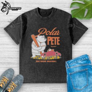 Alt Text: Premium Polar Pete Alonso of Baltimore Orioles Baseball washed t-shirt featuring a stylish design and comfortable fit.