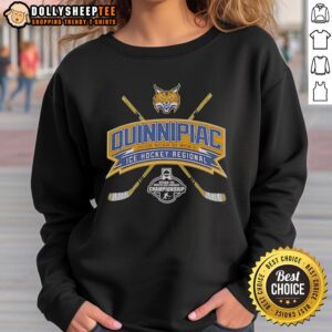 Quinnipiac Bobcats 2026 NCAA Division I Men's Ice Hockey Regional sweatshirt in vibrant colors, perfect for fans.