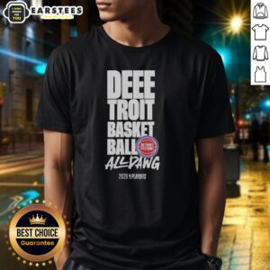 Alt Text: Hot Detroit Pistons Playoffs 26 Mantra All Dawg T-Shirt featuring bold graphics for passionate fans.