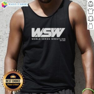 Alt Text: Official WSW World Series Wrestling tank top featuring logo and design, perfect for fans and collectors.