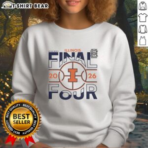 Alt Text: Nice Illinois Basketball 2026 Final Four Sweatshirt featuring team colors and logo, perfect for fans and alumni.