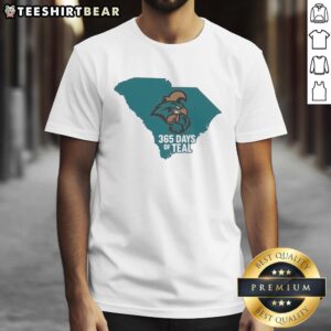 Good Coastal Carolina Chanticleers 365 Days Of Teal T-Shirt featuring vibrant teal color and team logo, perfect for fans.