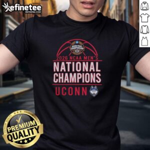 Pretty UConn Huskies 2026 NCAA Men's Basketball National Champions T-Shirt design featuring team colors and logo.