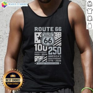 Original Philadelphia Eagles Route 66 Centennial 100th Anniversary tank top, celebrating 250 years of America, 1926-2026.