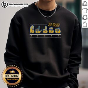 Alt Text: Cozy St. Louis Cardinals sweatshirt with blue accents, perfect for showing team spirit during chilly games.