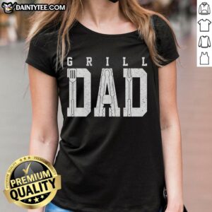 Good Grill Dad Father's Day Ladies Tee featuring a fun grill design perfect for celebrating dads who love to barbecue.