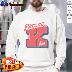 Nice Kansas Est 1865 Heather Red Sweatshirt showcasing vintage style and comfort for casual wear.
