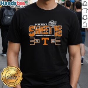 2026 NCAA Men's March Madness T-Shirt featuring Tennessee Volunteers for Sweet 16, perfect for fans and supporters.