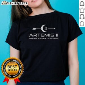 Good NASA Artemis II Manned Mission to the Moon ladies tee featuring a stylish design celebrating space exploration.